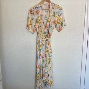 Two Old Navy Floral Wrap Dresses (size Large)
